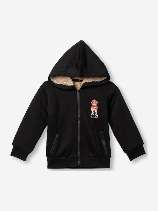 Kids Sweatshirt Cardigan With Black Hood