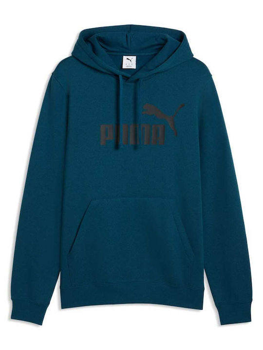 PUMA Logo Φούτερ με Κουκούλα Μπλε