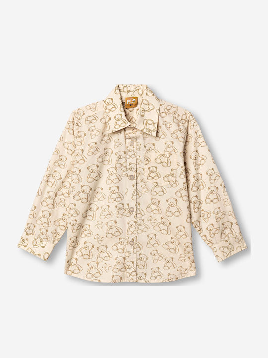 Kids Long-Sleeved Beige Shirt