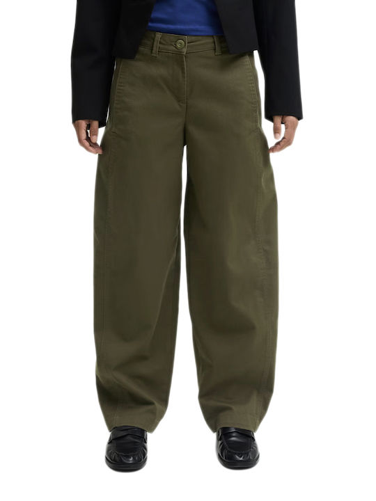 Kira Women's Fabric Trousers Khaki