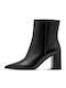 Leder Damen Stiefeletten Schwarz