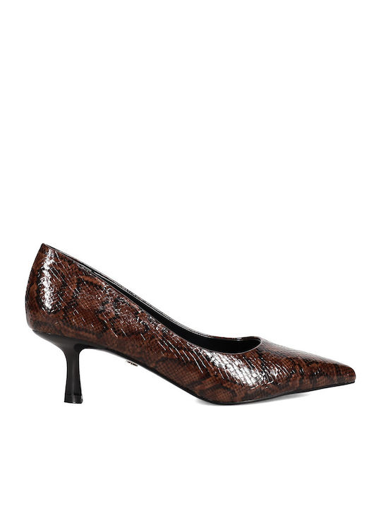 Pointed Toe Heels Animal Print Brown