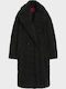 Teddy Women's Coat Black Oversized