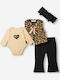 Kids Set with Pants & Coat 4 Pieces Beige