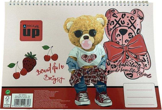 Back Me Up Μπλοκ Ζωγραφικής Fashion Bear A4 (21 x 29.7 cm)