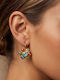Swarovski Σκουλαρίκια Κρεμαστά Ροζέτα Επιχρυσωμένα