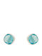 Bizoutaki Gold Plated Silver Stud Earrings with Light Blue Stones