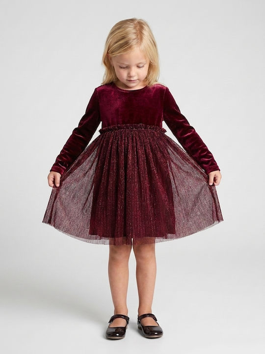 Funky Mädchenkleid Samt Burgundisch Funky Mädchenkleid Samt Burgundisch
