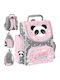 Paso Schulranzen Rucksack Grundschule mit Flaschenhalter Rosa 28 x 15 x 36cm