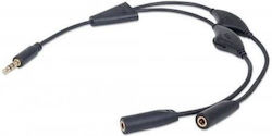 Manhattan Mht352864 Audio Splitter Cable 3 M Black