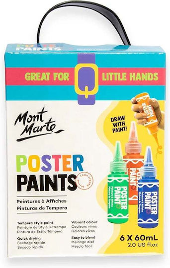 Mont Marte Tempera Farben 6 Stück X 60ml