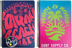 Maui & Sons Spiral Ruled Notebook B5 2 Subjects (Various Designs or Colours) Maui & Sons Spiral Ruled Notebook B5 2 Subjects (Various Designs or Colours)