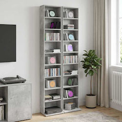 vidaXL CD Cabinet 2 Pcs Concrete Grey 33x23.5x1...