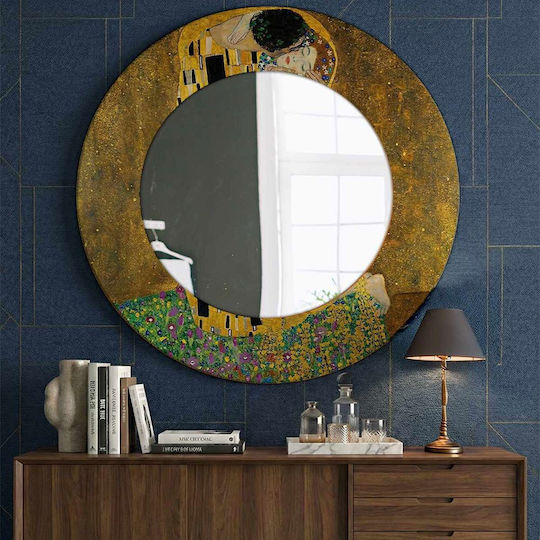 Wallity Wandspiegel mit Hölzernes Rahmen Durchmesser 58cm