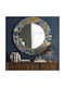 Wallity Wandspiegel mit Hölzernes Rahmenmaterial Durchmesser 58cm