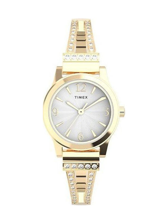 Timex Γυναικείο Ρολόι 25mm Μπαταρίας με Χρυσό Μεταλλικό Μπρασελέ