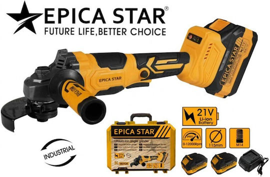 Epica Star EP-11101 Τροχός 115mm Μπαταρίας Brushless με Ρύθμιση Στροφών