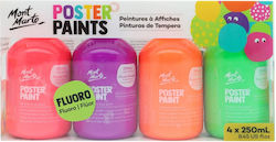 Mont Marte Vopsele Tempera Multicolore 250ml 4 Bucăți