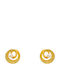 Bizoutaki Silver Gold Plated Stud Earrings with Stones and Pearls