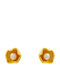 Bizoutaki Silver Gold Plated Stud Earrings with Stones and Pearls