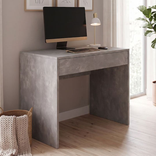 Birou Mida din Lemn Gri Beton 72x60x73.8cm