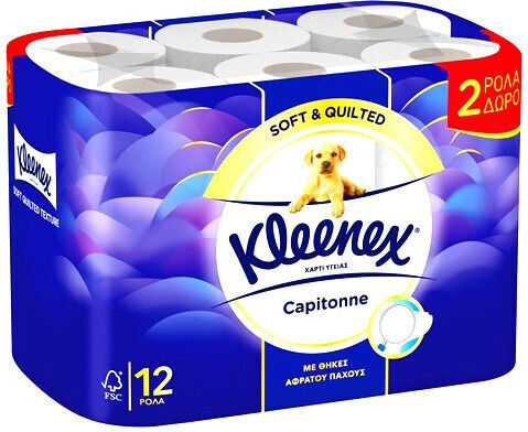 Kleenex Тоалетна хартия 10 Рола 2 Пласта 12 Опаковки