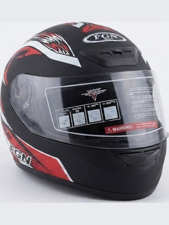 Motorradhelm Volles Gesicht Schwarz Matt Rote Grafiken Motorradhelm Volles Gesicht Schwarz Matt Rote Grafiken