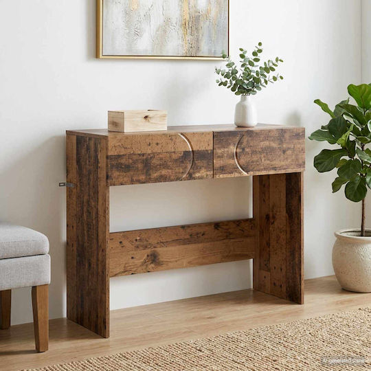 Wooden Console Table Aged Wood L96.5xW38xH75cm