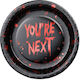 Papierplatten You're Next Schwarze Blutige Buchstaben 6Stücke