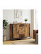 Wooden Sideboard Gebeiztes Holz 92x35x76cm