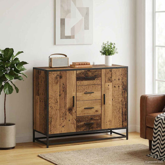 Wooden Sideboard Gebeiztes Holz 92x35x76cm