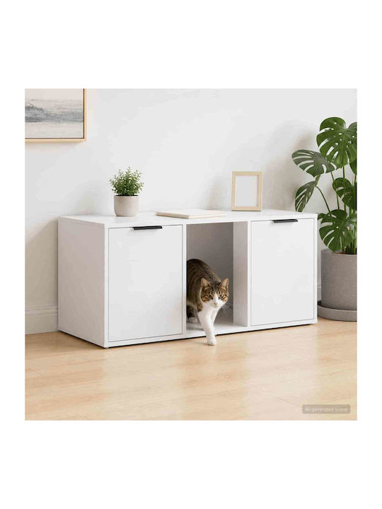 Wooden Sideboard Weiß 100x49x45cm
