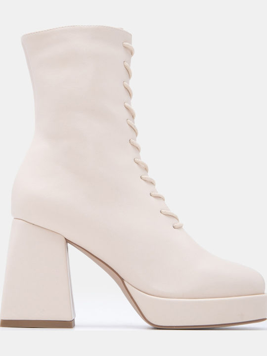 Luigi Luigi Wildleder Damen Kampfstiefel Beige