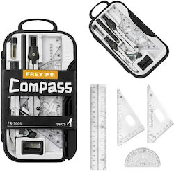 Verk Group Set of 9 Geometric Tools Plastic Transparent Black