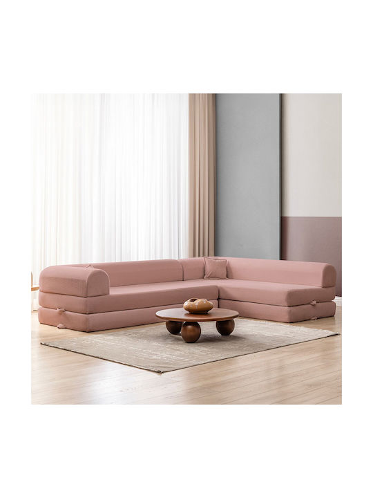 Legom Eco Corner Couch Bed Artificial Leather Pink