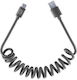 Cablu Spiral USB-A la USB-C 1.2 M Negru