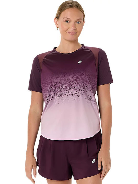 ASICS Road Women's Short Sleeve Top Dark Auberg...