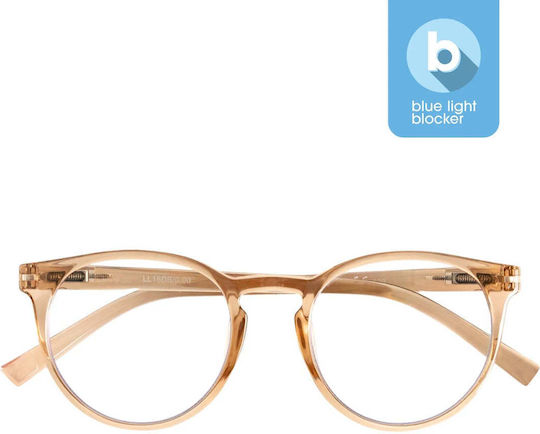 Looplabb Papillon Kristall Champagner Blaulichtblockierende Brillen Grad 1