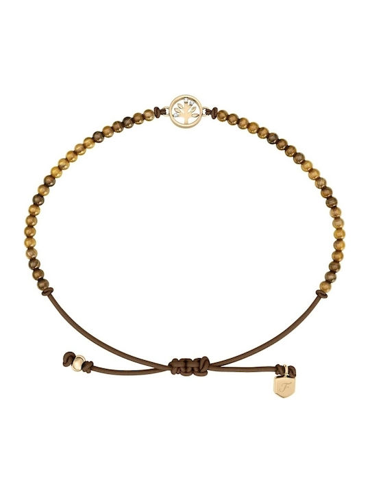 Fossil Brățară Pentru Femei Din Oțel Plăcat Cu Aur Cu Zircon 23cm