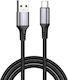 DeTech DeTech USB Type-C Cable Male to USB-A Black 1m