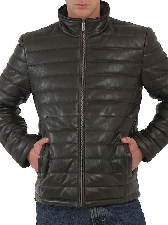 Leder Winter Herren Jacke Dunkelbraun
