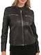 Women's Leather Jacket for Winter Black
