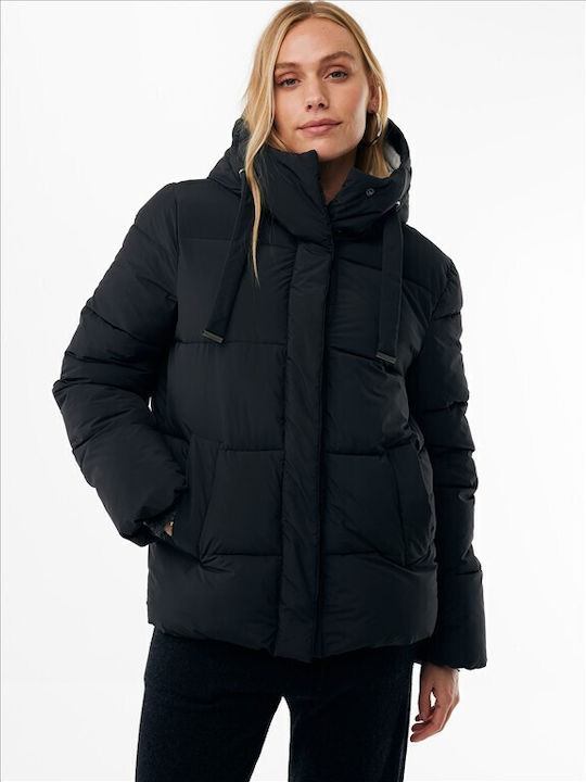 Damen Puffer Jacken Für Winter Schwarz