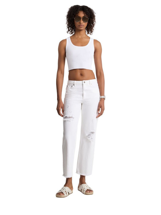 Damen Stoffhose Weiß