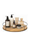 Decorative Wooden Round Tray 28x28cm