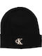 Unisex Beanie Mütze mit Rib Strick in Schwarz