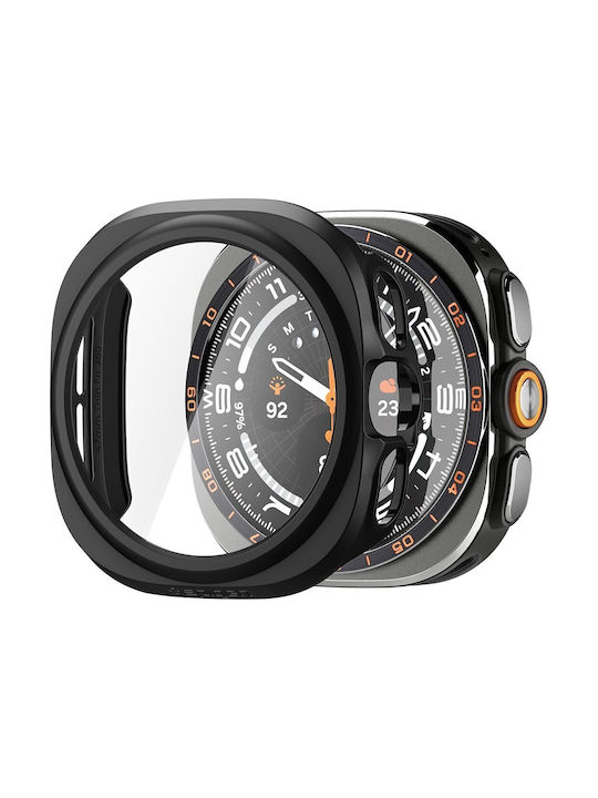 Spigen Thin Fit 360 Πλαστική Θήκη με Τζαμάκι σε Μαύρο χρώμα για Samsung Galaxy Watch Ultra 2 47mm