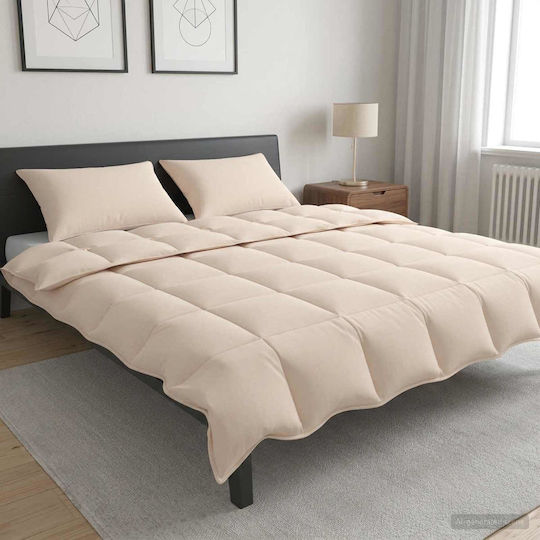 vidaXL Kinderbettdecken Set Übergröße mit 2 Kissenbezügen Beige 240x220cm