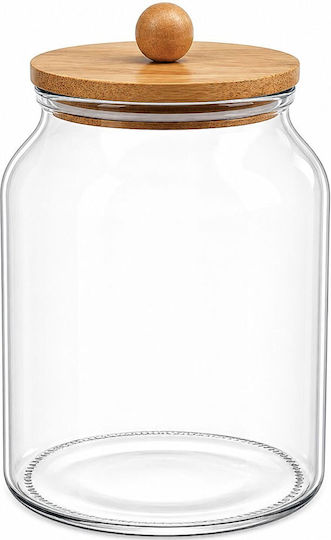 Ankor Allgemeine Verwendung Glas mit Deckel Hölzernes Weiß 3000ml