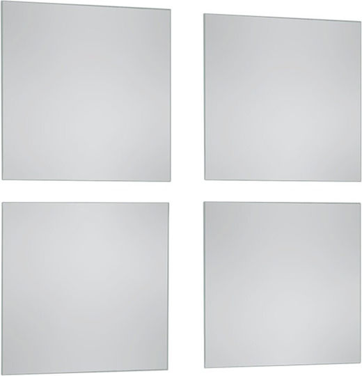 Mirrors & More Larissa Καθρέπτης Τοίχου με Λευκό Πλαίσιο 30x30cm 4τμχ